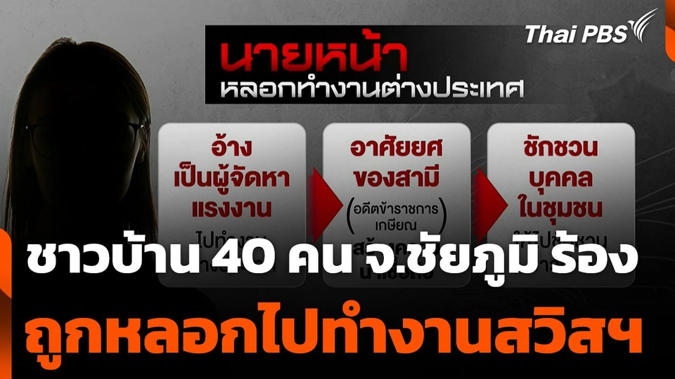 ชาวบ้าน 40 คน จ.ชัยภูมิ ร้องถูกหลอกไปทำงานสวิตเซอร์แลนด์