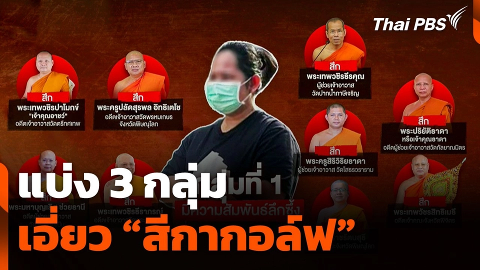 แบ่ง 3 กลุ่ม เอี่ยว "สีกากอล์ฟ"