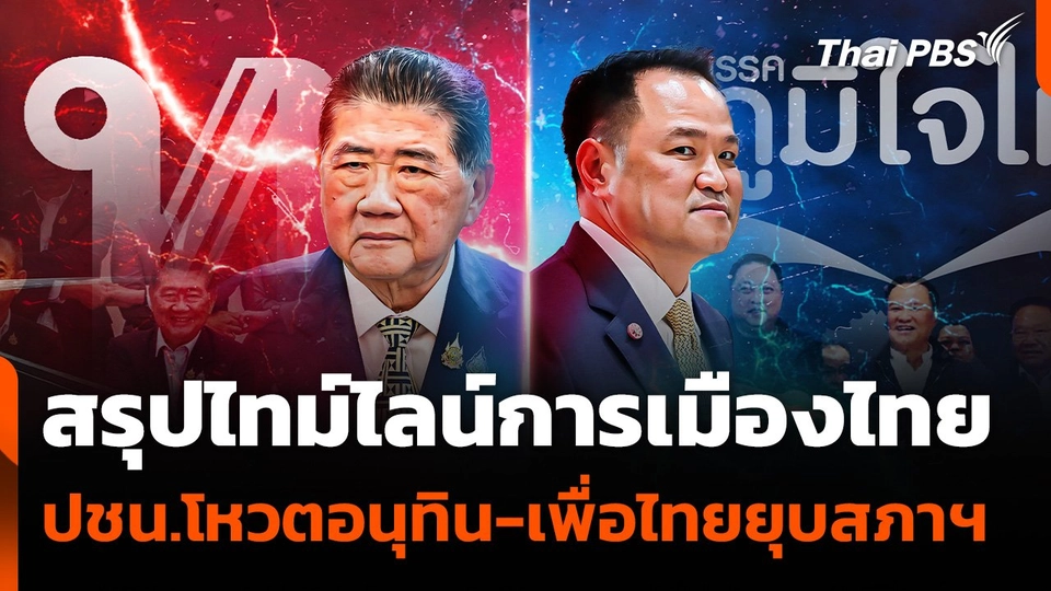สรุปไทม์ไลน์การเมืองไทย พรรคประชาชนโหวตอนุทิน-เพื่อไทยยุบสภาฯ