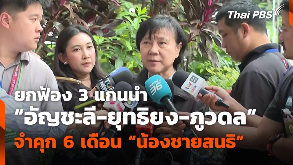 ยกฟ้อง 3 แกนนำ "อัญชะลี-ยุทธิยง-ภูวดล" จำคุก 6 เดือน "น้องชายสนธิ"