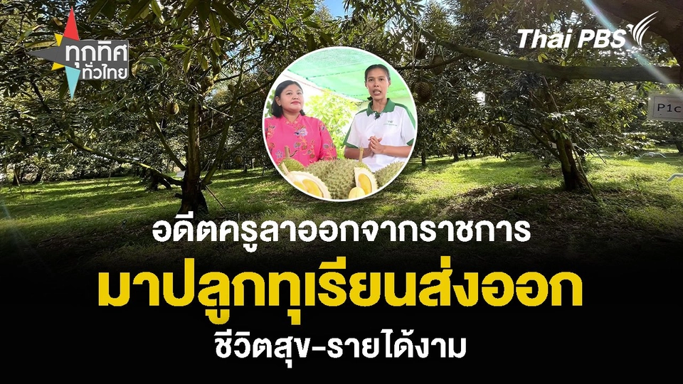 อดีตครูลาออกจากราชการ มาปลูกทุเรียนส่งออก ชีวิตสุข-รายได้งาม