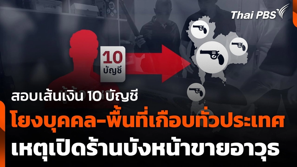 สอบเส้นเงิน 10 บัญชี โยงบุคคล-พื้นที่เกือบทั่วประเทศ เหตุเปิดร้านบังหน้าขายอาวุธ