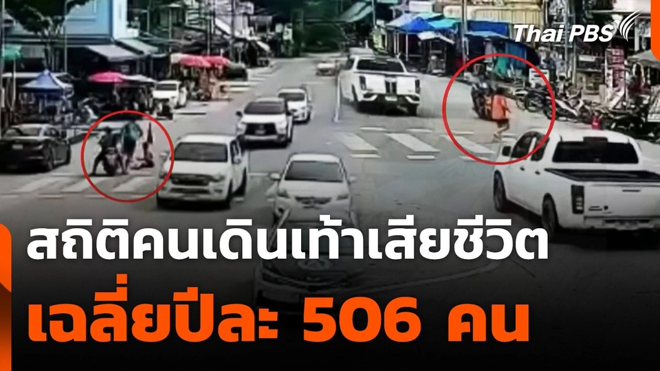 กรมควบคุมโรค เปิดสถิติคนเดินเท้าเสียชีวิต เฉลี่ยปีละ 506 คน