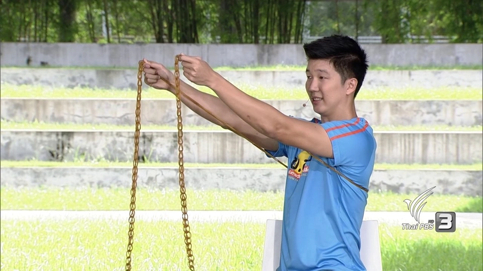 ออกกำลังกายด้วยยางยืด แก้ปวดคอ