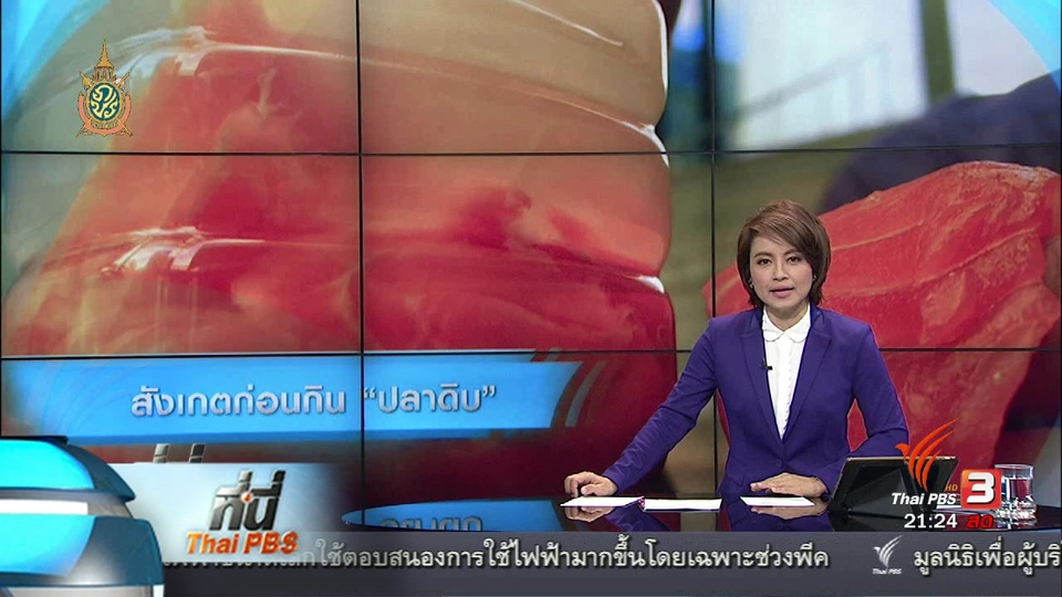 ที่นี่ Thai PBS  : หาสารปนเปื้อน "ปลาดิบ" ต้องตรวจในห้องแล็บ