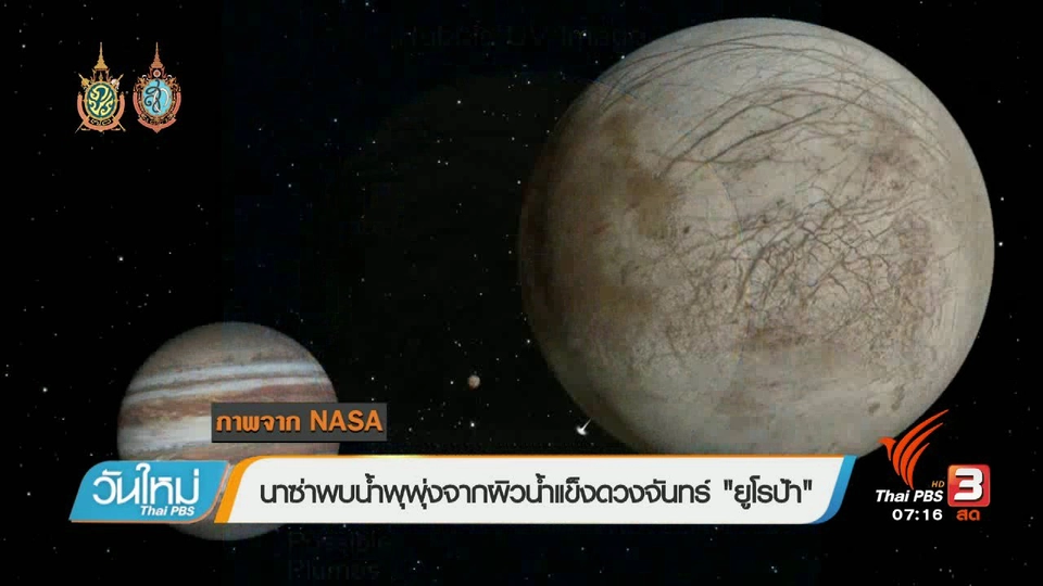คลิกให้ปัง : นาซ่าพบมีไอน้ำพุ่งจาก "ยูโรปา" ดวงจันทร์ของดาวพฤหัส