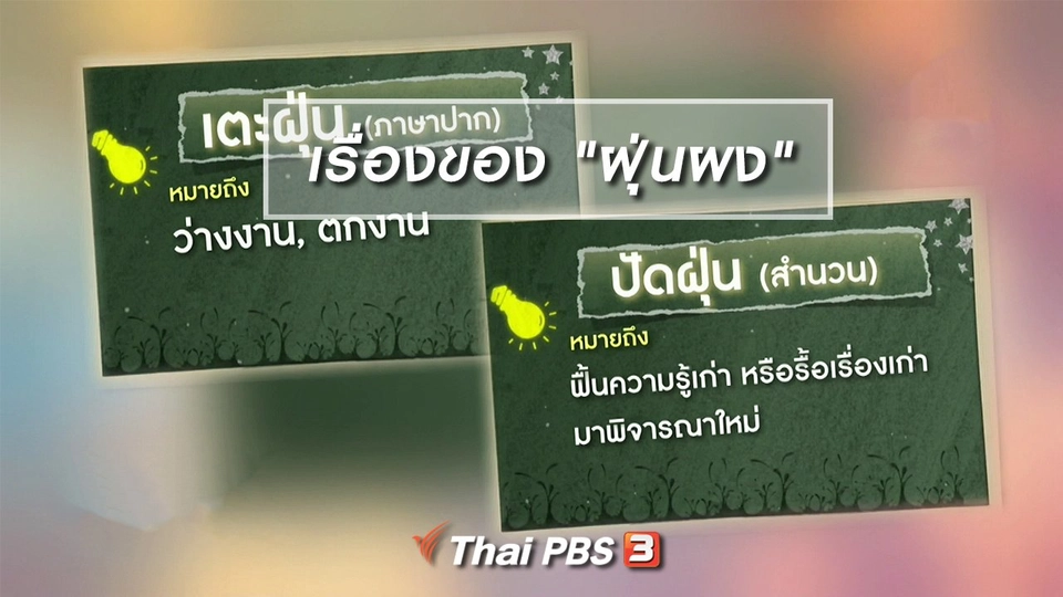 เพียงคำเดียว : เรื่องของ "ฝุ่นผง"