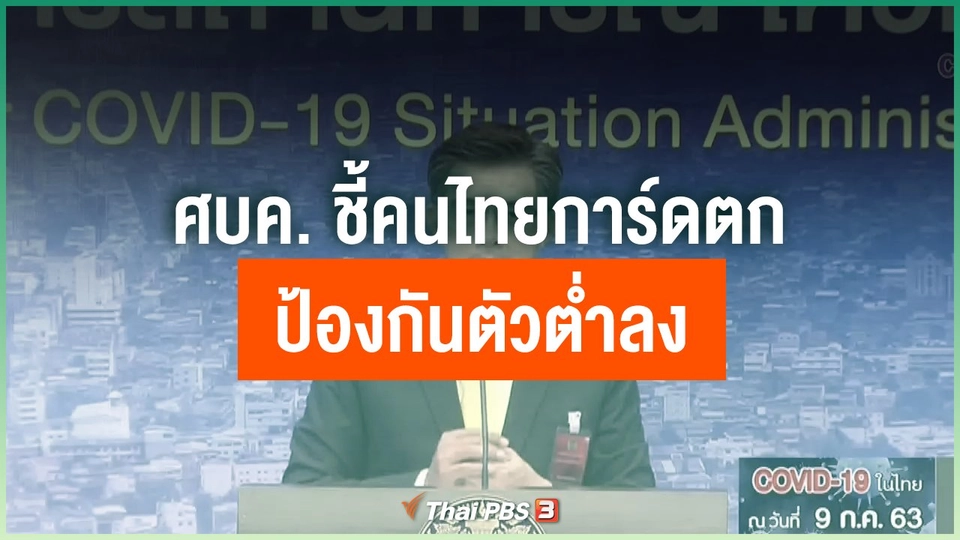 ศบค. ชี้คนไทยการ์ดตก ป้องกันตัวต่ำลง