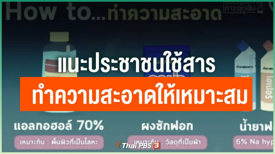 แนะประชาชนใช้สารทำความสะอาดให้เหมาะสม