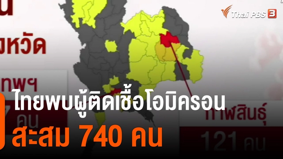 ไทยพบผู้ติดเชื้อโอมิครอนสะสม 740 คน