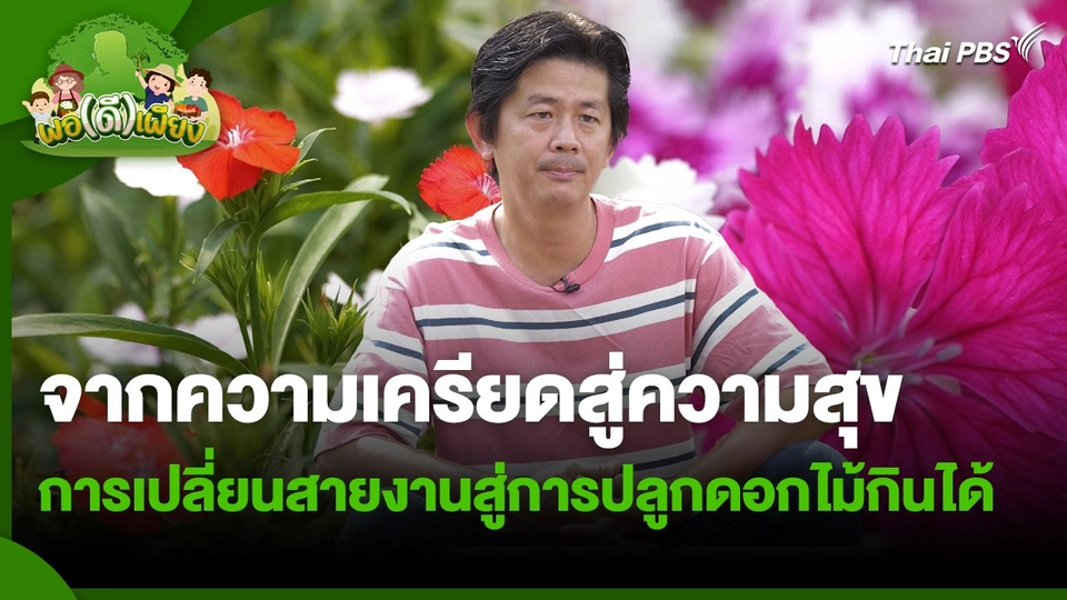 พอดีพอเพียง : จากความเครียดสู่ความสุข การเปลี่ยนสายงานสู่การปลูกดอกไม้กินได้