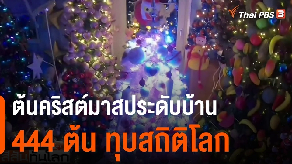 ต้นคริสต์มาสประดับบ้าน 444 ต้น ทุบสถิติโลก