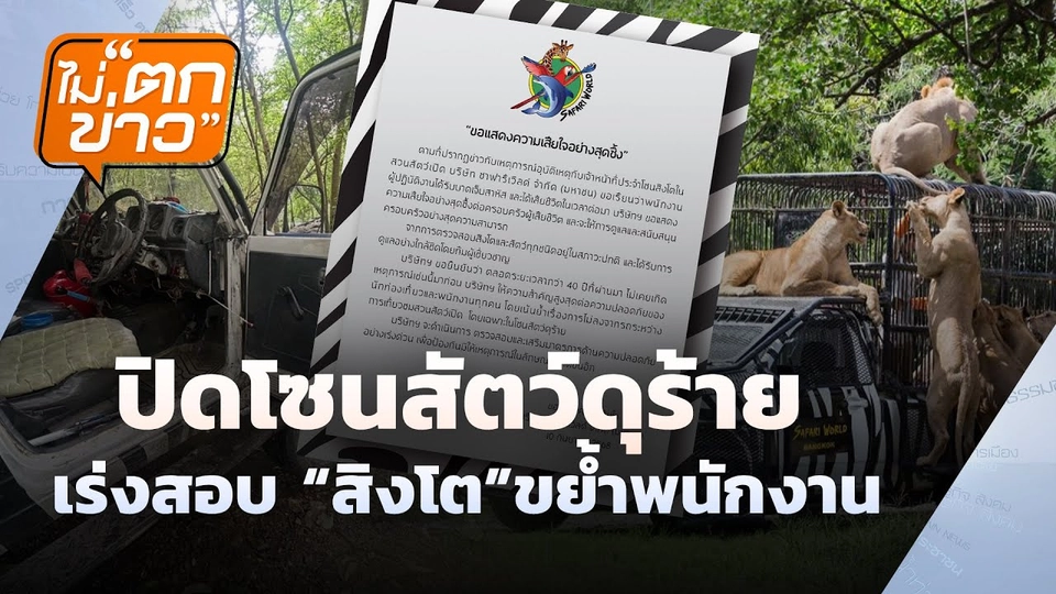 ปิดโซนสัตว์ดุร้าย เร่งสอบ “สิงโต” ขย้ำพนักงาน | ไม่ตกข่าว | 11 ก.ย. 68
