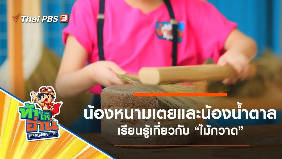 ไม้กวาด : น้องหนามเตยและน้องน้ำตาล