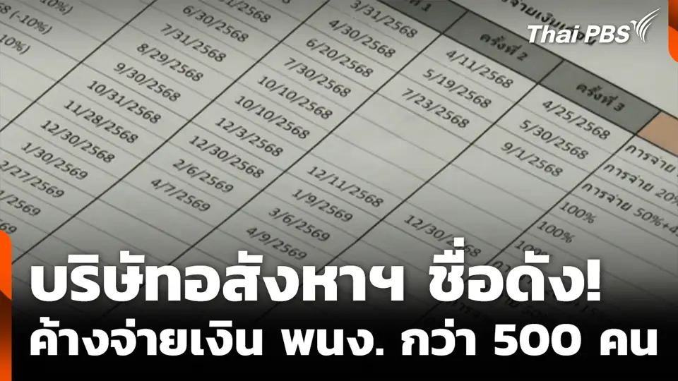 บริษัทอสังหาฯ ชื่อดัง! ค้างจ่ายเงิน พนง. กว่า 500 คน