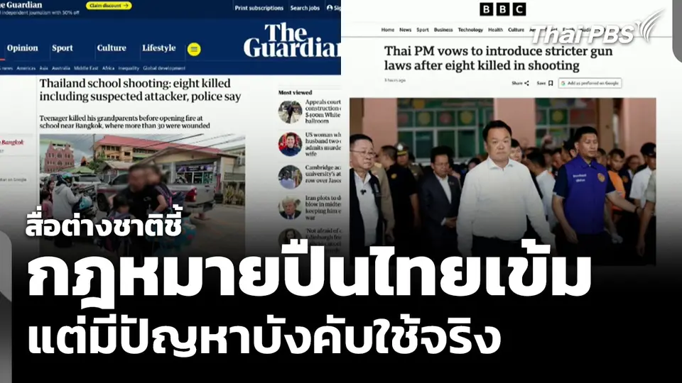 สื่อต่างชาติชี้กฎหมายปืนไทยเข้ม แต่มีปัญหาบังคับใช้จริง