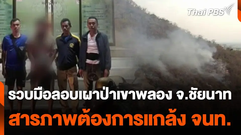 รวบมือลอบเผาป่าเขาพลอง จ.ชัยนาท สารภาพต้องการแกล้ง จนท.