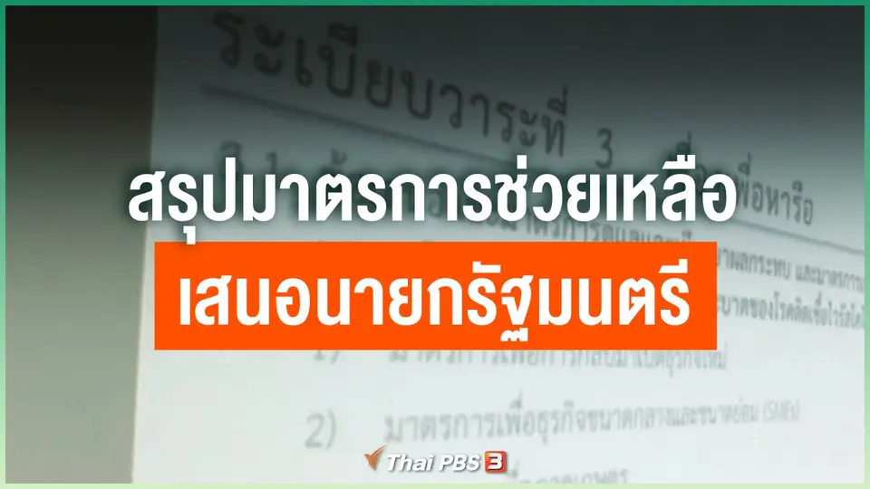 สรุปมาตรการช่วยเหลือเสนอนายกรัฐมนตรี