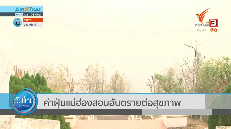 ​ค่าฝุ่นแม่ฮ่องสอนอันตรายต่อสุขภาพ