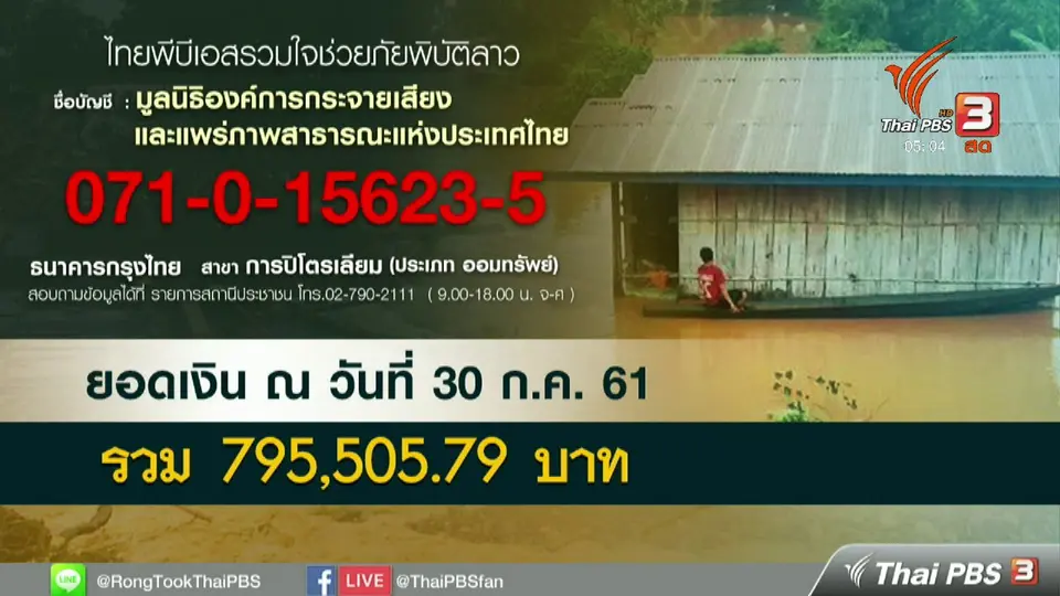 ลาวเปิดเผยยอดผู้เสียชีวิตเหตุเขื่อนแตกเพิ่มเป็น 9 คน