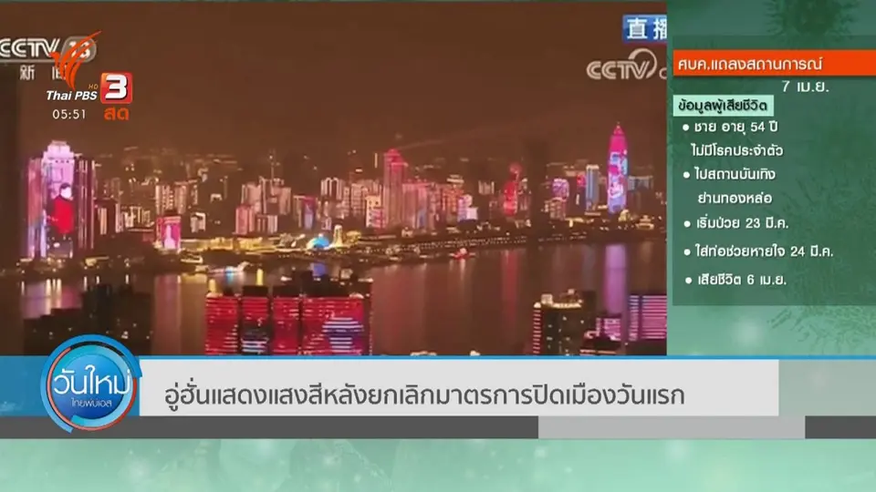 ​อู่ฮั่นแสดงแสงสีหลังยกเลิกมาตรการปิดเมืองวันแรก