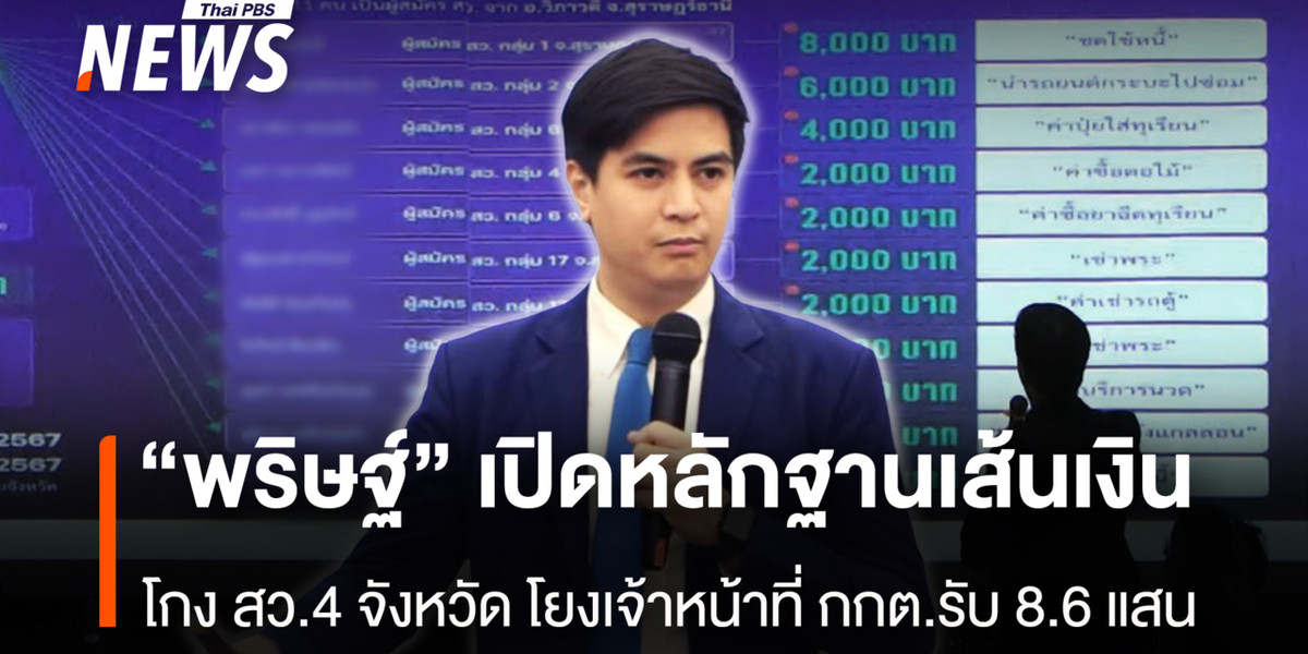 “พริษฐ์”เปิดหลักฐานเส้นเงิน โกงสว. 4 จังหวัด โยงเจ้าหน้าที่กกต. รับ 8.6 แสน