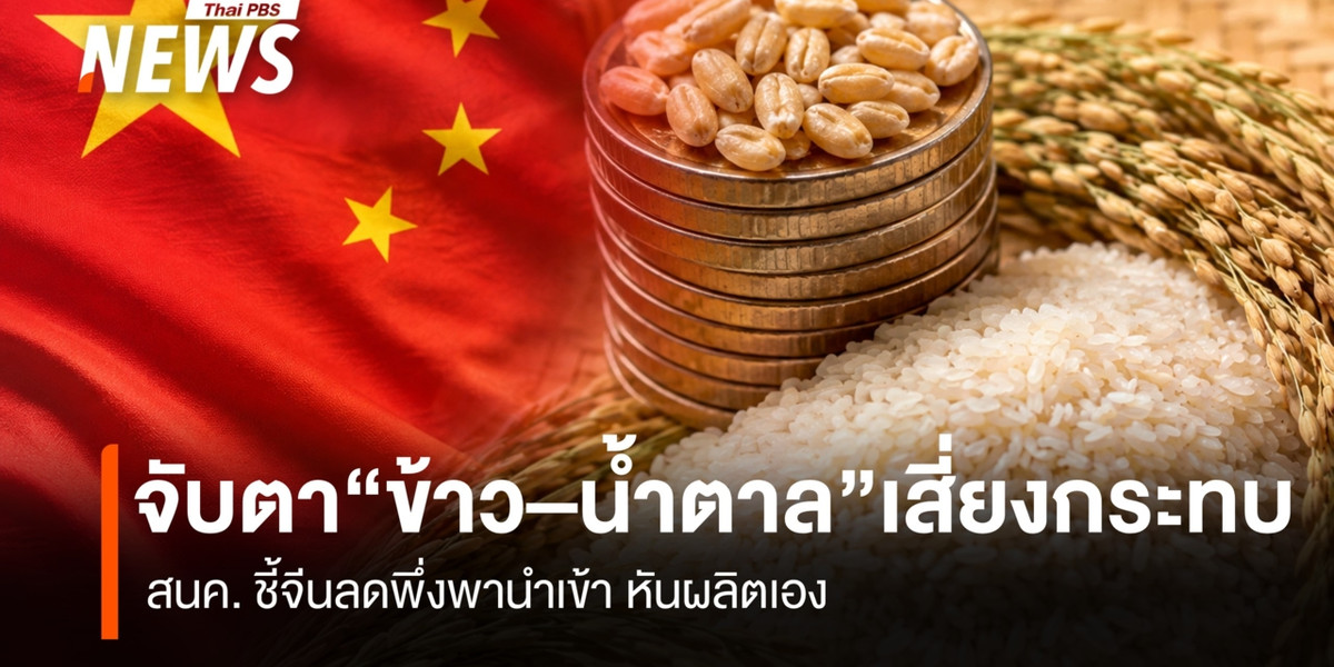 สนค.ชี้จีนลดพึ่งพานำเข้า หันผลิตเอง จับตาข้าว–น้ำตาลเสี่ยงกระทบ