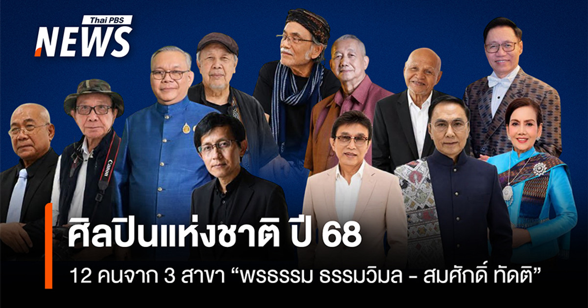 2025 年 12 位国家艺术家的名单已经公布,其中包括“Porntham Thammavimol”和“Somsak Tatti”。