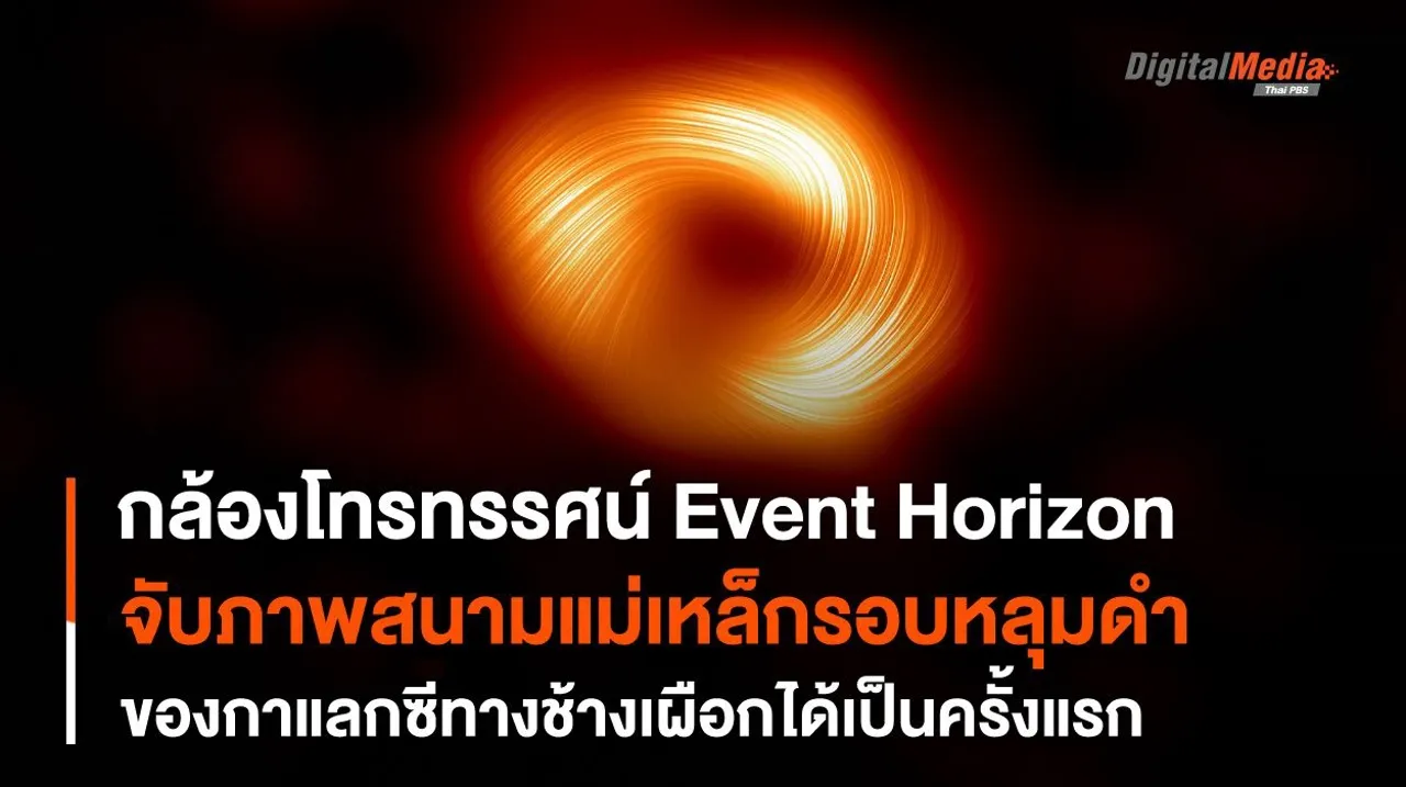 กล้องฯ Event Horizon เผยภาพสนามแม่เหล็กรอบหลุมดำใจกลางทางช้างเผือก