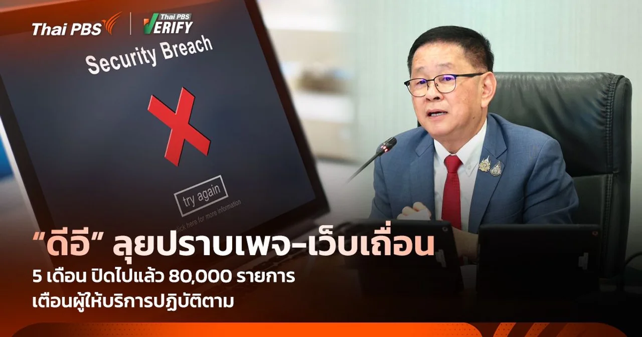"ดีอี" พบแค่ 5 เดือน ปิดเพจ-เว็บเถื่อนทะลุ 80,000 รายการ