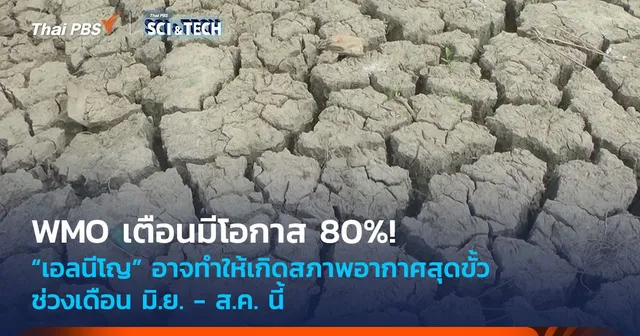 WMO เตือนมีโอกาส 80%! “เอลนีโญ” อาจทำให้เกิดสภาพอากาศสุดขั้ว มิ.ย. - ส.ค. นี้