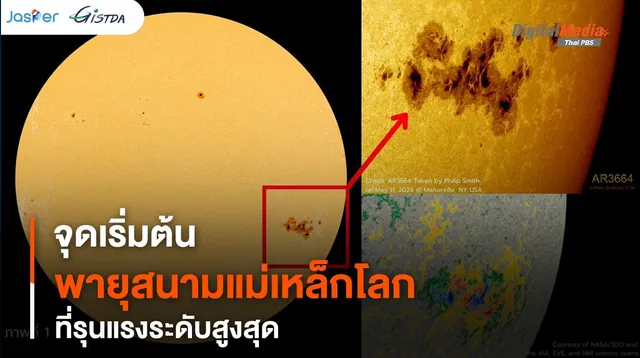 GISTDA เผยจุดเริ่มต้น "พายุสนามแม่เหล็กโลก" ที่รุนแรงระดับสูงสุด
