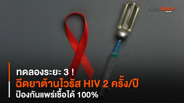 ฉีดยาต้านไวรัส HIV 2 ครั้งต่อปี ทดลองระยะ 3 ป้องกันแพร่เชื้อได้ 100%