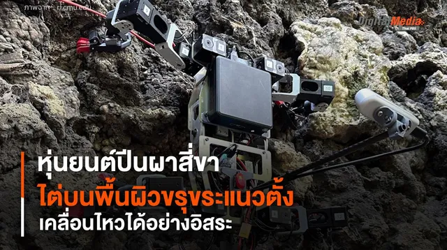 หุ่นยนต์ปีนผาสี่ขา ยึดติดกับพื้นผิวขรุขระแนวตั้ง และเคลื่อนไหวได้อิสระ