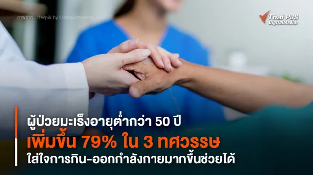 “ผู้ป่วยมะเร็ง” อายุต่ำกว่า 50 ปี เพิ่มขึ้น 79% ใน 3 ทศวรรษ ใส่ใจการกิน-ออกกำลังกายมากขึ้นช่วยได้