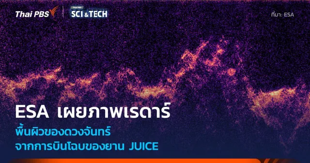 ESA เผยภาพ Radar แรกจากยาน JUICE ที่บินผ่านดวงจันทร์
