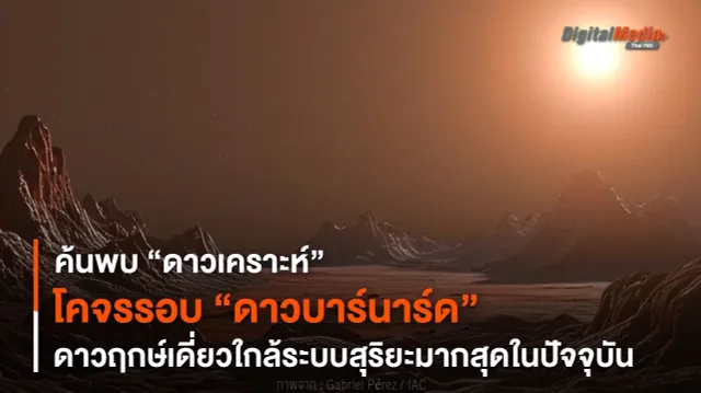 ค้นพบ “ดาวเคราะห์” โคจรรอบ “ดาวบาร์นาร์ด” ดาวฤกษ์เดี่ยวใกล้ระบบสุริยะ