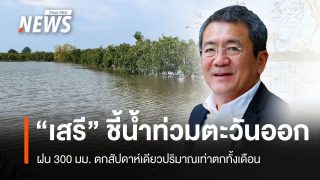 "เสรี" ชี้น้ำท่วมตะวันออก ฝน 300 มม. ตกสัปดาห์เดียวเท่าตกทั้งเดือน