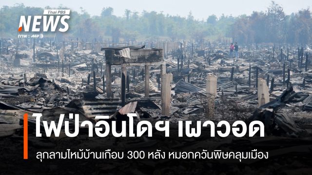 ไฟป่าอินโดฯ ลามหนักเผาบ้านวอด 300 หลัง หมอกควันพิษคลุมเมือง