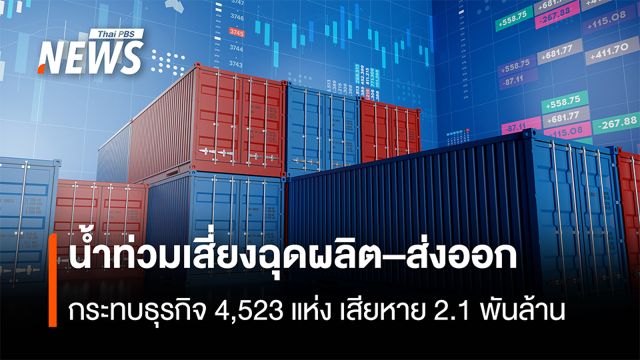 น้ำท่วมเสี่ยงฉุดผลิต–ส่งออก กระทบธุรกิจ 4,523 แห่ง เสียหาย 2.1 พันล้าน