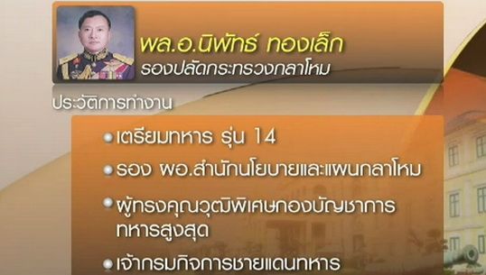 "ยิ่งลักษณ์"นำรายชื่อแต่งตั้งนายทหารระดับสูงขึ้นทูลเกล้าฯ แล้ว 