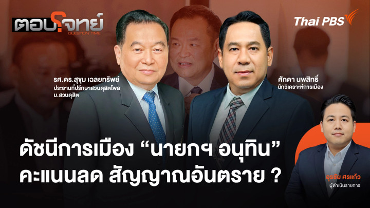 ดัชนีการเมือง "นายกฯ อนุทิน" คะแนนลด สัญญาณอันตราย ?