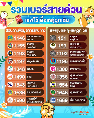 สงกรานต์ 2568 "รวมเบอร์สายด่วน" เซฟไว้เผื่อเหตุุฉุกเฉิน
