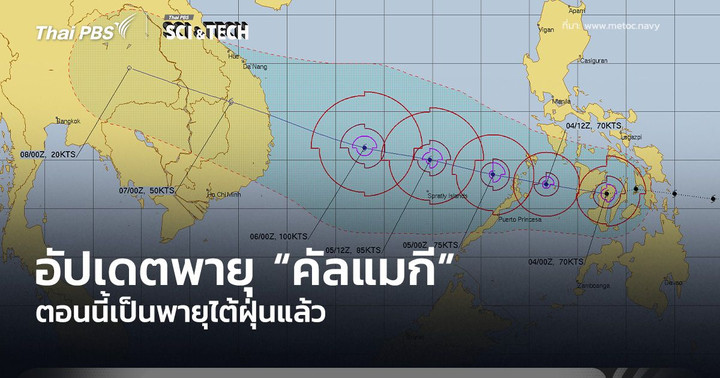 อัปเดตพายุ “คัลแมกี” ตอนนี้เป็นพายุไต้ฝุ่นแล้ว