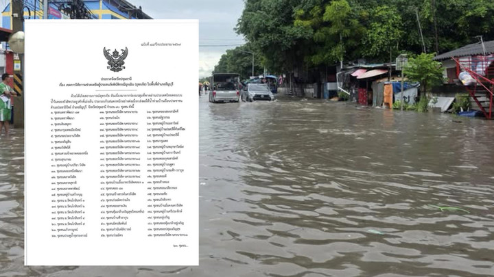 ปทุมฯ ประกาศเขตภัยพิบัติ น้ำท่วมธัญบุรี 90 ชุมชน 