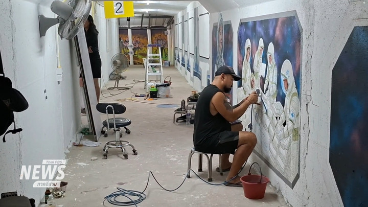 รวมพลังวาดภาพ “บังเกอร์ รพ.พนมดงรัก” เปลี่ยนหลุมหลบภัยเป็นแหล่งเรียนรู้