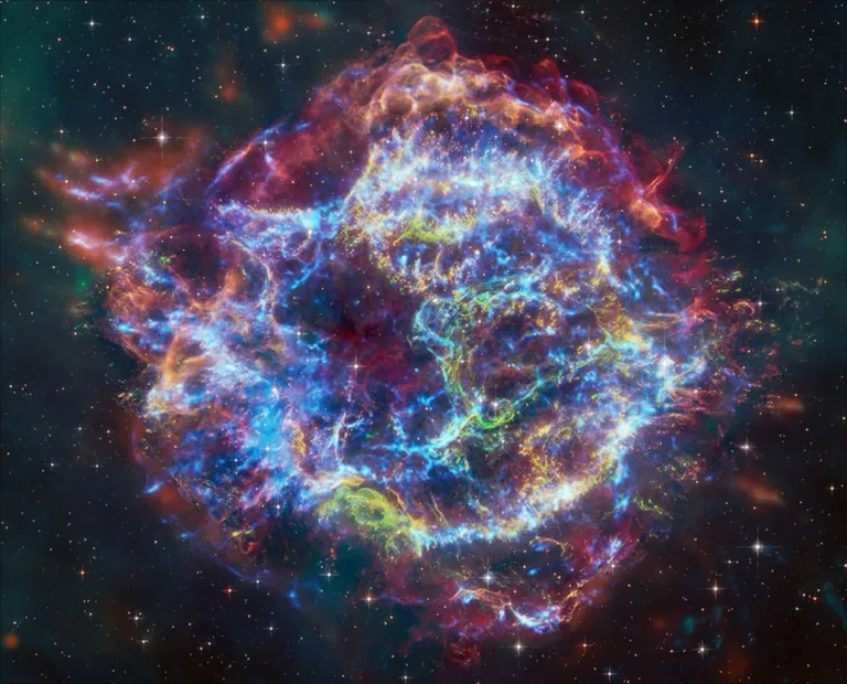 ภาพถ่ายของ Cassiopeia A จากกล้องโทรทรรศน์อวกาศ Spitzer ภาพจาก NASA