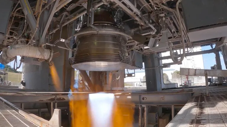 ภาพการทดสอบเครื่องยนต์จรวด LE-9 ของทาง JAXA.
