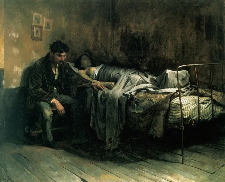 ภาพวาดชื่อ La Miseria ถูกวาดโดย Cristóbal Rojas ในปี 1886 ซึ่งช่วงที่เขาวาดภาพนี้เป็นช่วงที่เขาป่วยเป็นวัณโรคและกำลังพักรักษาตัวอยู่ ซึ่งภาพแสดงให้เห็นถึงความยากลำบากและแง่มุมทางสังคมของผู้ป่วยวัณโรค