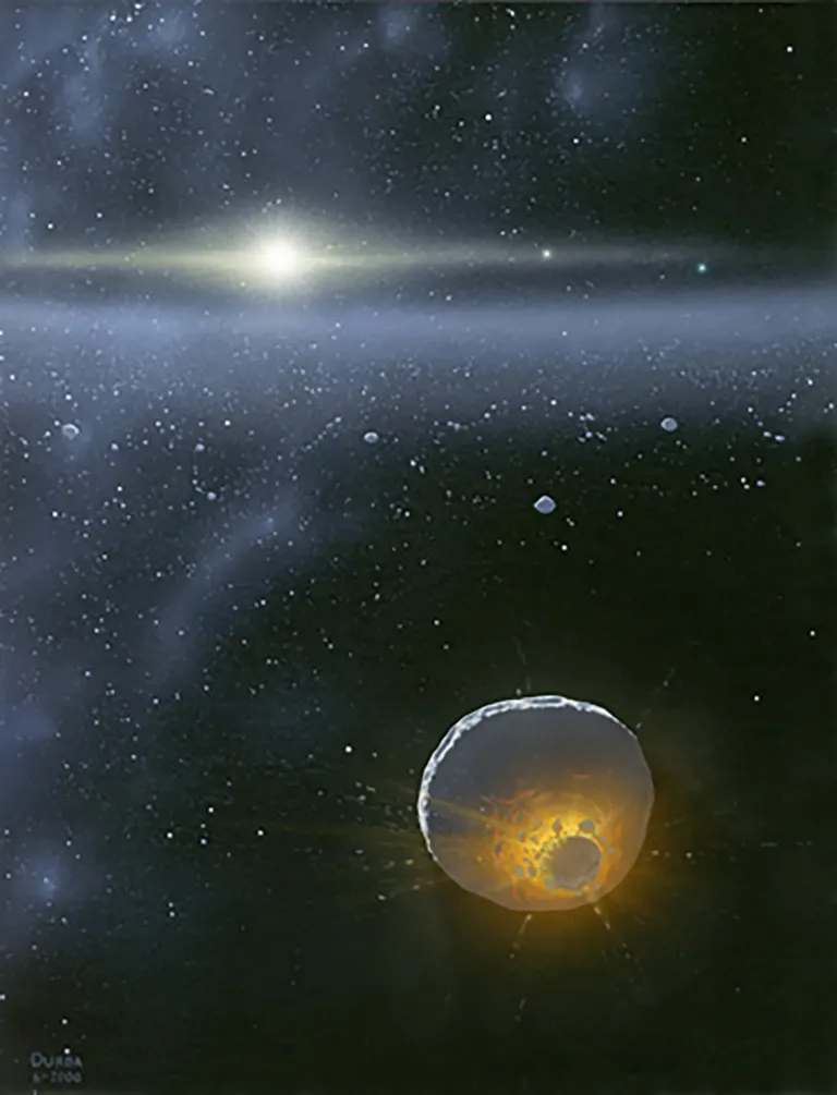 ภาพแนวคิดสภาพการเกิดเทหวัตถุภายในแถบไคเปอร์ ภาพจาก NASA